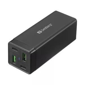 Sandberg 4in1 Charger 2xUSB-C 2xUSB 65W strāvas adapteris & pārveidotājs Iekštelpas Melns