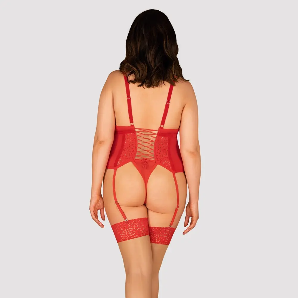 Korsete Obsessive Blossmina D-230631 melna 4XL/5XL Photo 4