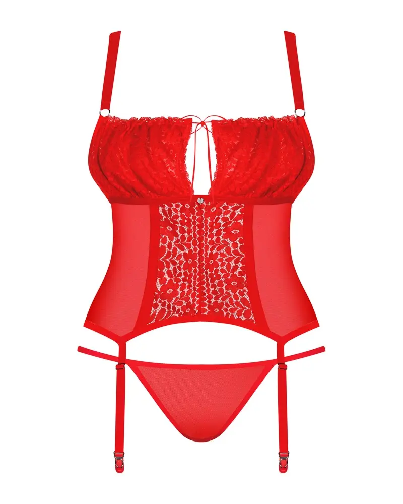 Korsete Obsessive Blossmina D-230631 melna 4XL/5XL Photo 5