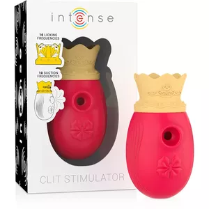 INTENSE Clitoris Stimulator with 10 Licking and Suction Frequencies, Red