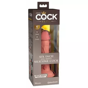 Dildo King Cock Dual Density 17.8 cm, insertion 15.2 cm, Ø max 3.7 cm, silicone, Light Flesh