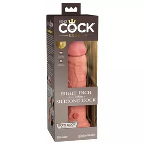 Dildo King Cock Dual Density Cock Light Flesh — Silicone dildo, 22 cm total, 20.3 cm insertion, Ø 5.4 cm, suction cup