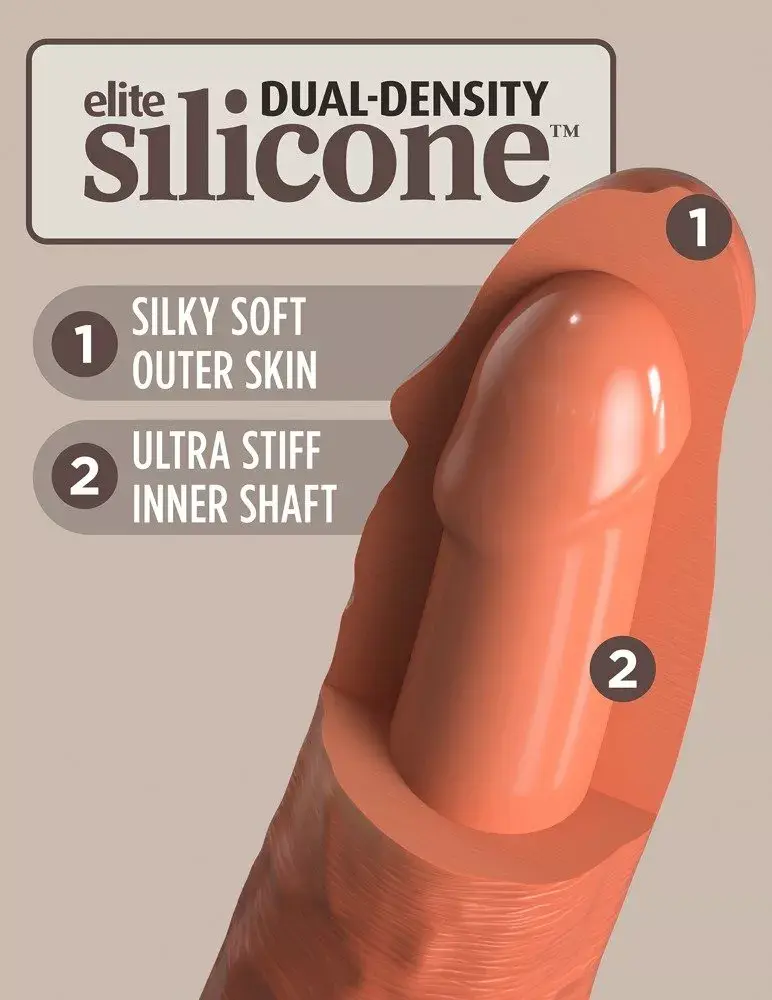 Dildo King Cock Dual Density Cock Tan — 22 cm Photo 4