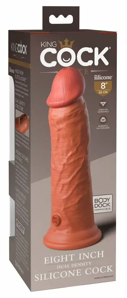 Dildo King Cock Dual Density Cock Tan — 22 cm Photo 5