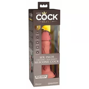 Vibrator King Cock Elite Silicone Dual-Density 17.8 cm, 10 vibration modes, waterproof, rechargeable