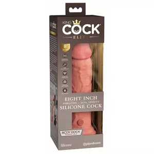 Realistic Silicone Vibrator King Cock Elite 8" (22 cm) Dual Density, Rechargeable, Waterproof, 10 Modes