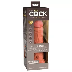 Realistic Rechargeable Vibrator King Cock Elite 8" Dual Density Silicone, 22 cm length, 5.4 cm Ø