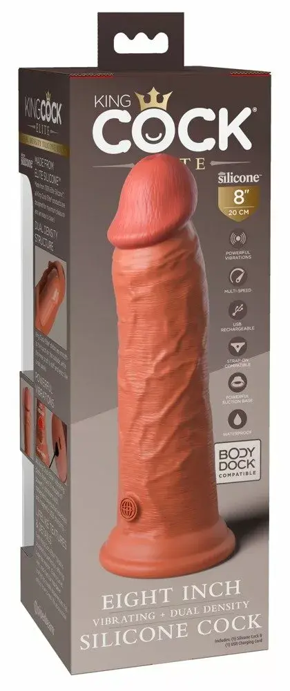 Вибратор King Cock Elite 8" Dual Density Silicone Photo 6