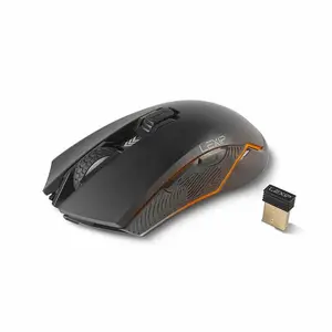 Wireless Gaming Mouse Lexip AR18 — right-hand, optical 4800 DPI, RF Wireless + USB Type-A, ceramic pads, black