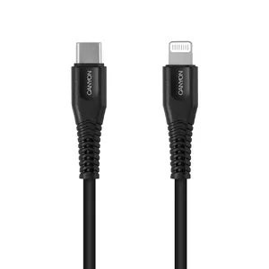Кабель Canyon MFI-4 1.2 м Черный Lightning USB C 18W 2.4A