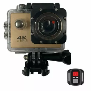 Riff SPK-1 Ultra HD 4K 16Mpix Wi-Fi Sporta Kamera ar 2'' LCD Pulti & 8x Fiksācijas komplektu Zelta