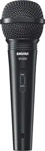 Karaoke dynamic microphone Shure SV200, wired XLR-3, cardioid 50–15000 Hz, 600 Ω, black, on/off switch