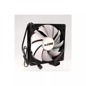 12 cm PC Cooling Fan 1stCool F12-BLACK-WHITE, 3-pin + Molex, silent
