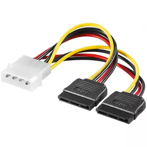 Goobay internal power cable 0.13 m 4-pin 5.25 to 2x 15-pin S-ATA