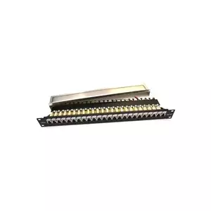 Rack-mounted 19" patch panel Lexi-NET 24-port FTP (SFTP/STP) Cat6 with cable management comb