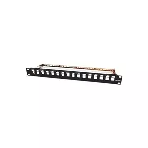 19" patch panel Lexi-NET PATCHP16PNEOU/F 16 ports, black, 1U