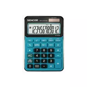 Desktop calculator SENCOR SEC 372T/BU — 12‑digit, solar powered, blue