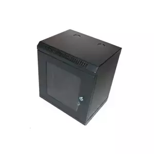 Wall mount rack XtendLan WT-9U-2835-BLACK 9U 350x280 mm with plexiglass door