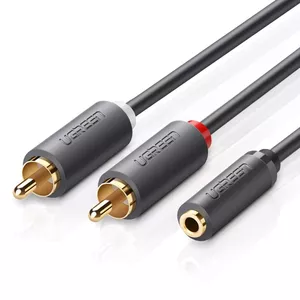 Ugreen 10588 audio cable 1 m 2 x RCA 3.5mm Black