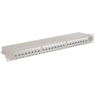 Патч-панель GOOBAY CAT 6a 19" 24‑портовая (1U), AWG 22/26, серая, 483×44×107 мм