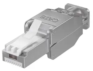 Goobay Сетевой штекер RJ45 CAT 6 STP экранированный беззажимной серый белый
