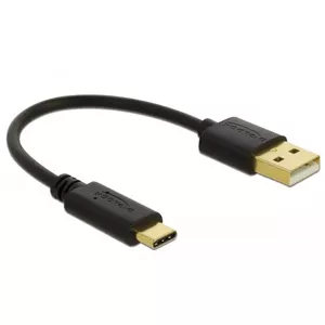DeLOCK USB Charging Cable Type-A to USB Type-C 15 cm Black