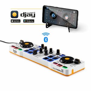 Hercules DJControl Control MIX Bluetooth Pour Smartphone et tablettes ( Andoid e 2 kanāli Melns, Balts, Dzeltens