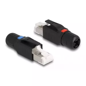 DeLOCK RJ45 Разъем полевой сборки Cat.6A Черный Прямой Разъем