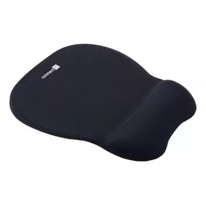 Mouse pad connectIT CI-501 with memory foam wrist rest, black, fabric/rubber surface