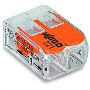 Wago 221-412 Wire Connector Cage Clamp Orange Transparent 450V