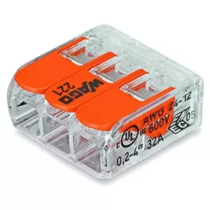 Wago 221-413 terminal block 1P Orange Transparent 450V 18.7mm