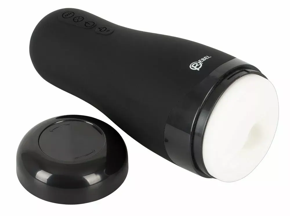 Мастурбатор Rebel Silicone Black — нагрев, вибрация, всасывание Photo 2