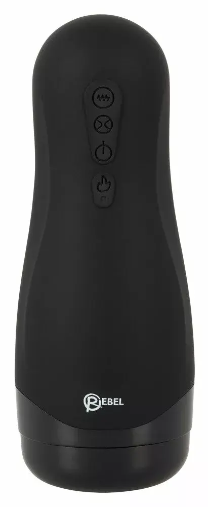 Мастурбатор Rebel Silicone Black — нагрев, вибрация, всасывание Photo 3