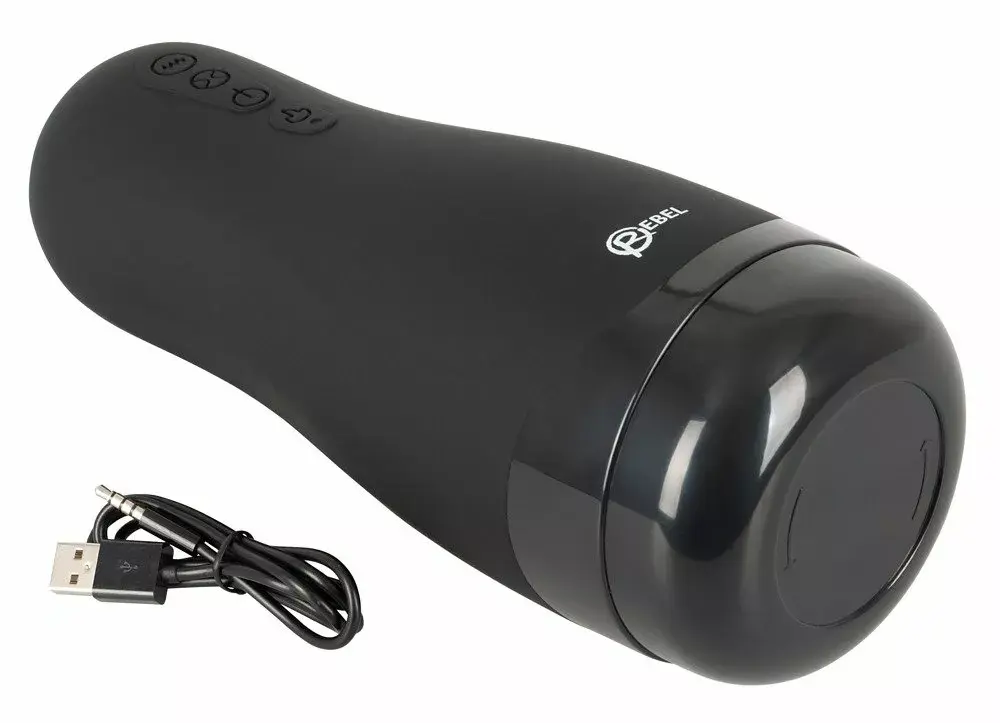 Мастурбатор Rebel Silicone Black — нагрев, вибрация, всасывание Photo 8