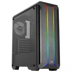 Datora korpuss AEROCOOL Skyline ARGB Midi Tower melns — ATX, 464×196×441 mm, ARGB, 3.5"x2/2.5"x4, GPU līdz 380 mm