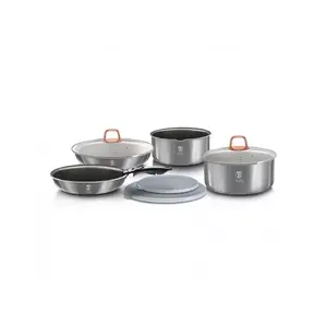 Cookware set berlinger haus BH/7040 — 9-piece aluminium set, grey, saucepan 2.5 L (Ø20 cm), frying pan Ø20 cm