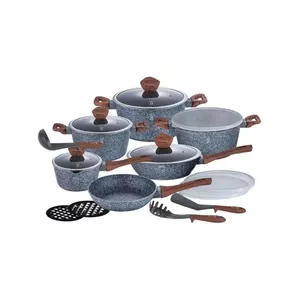 Cookware set berlinger haus BH/6198 — aluminium mixed set, 18 pcs, saucepan 1.2 L (Ø16 cm), frying pans Ø24 cm