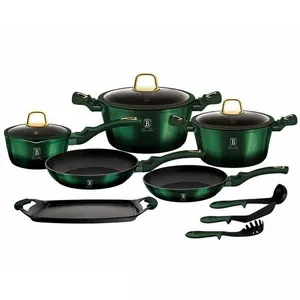 Cookware set berlinger haus BH/6066 — 12-piece pot set, dark green metallic