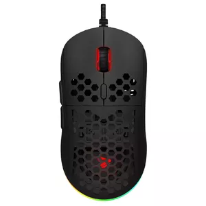 Spēļu pele SAVIO HEX-R labroču Optical USB Type-A 12000 DPI 7 pogas melna
