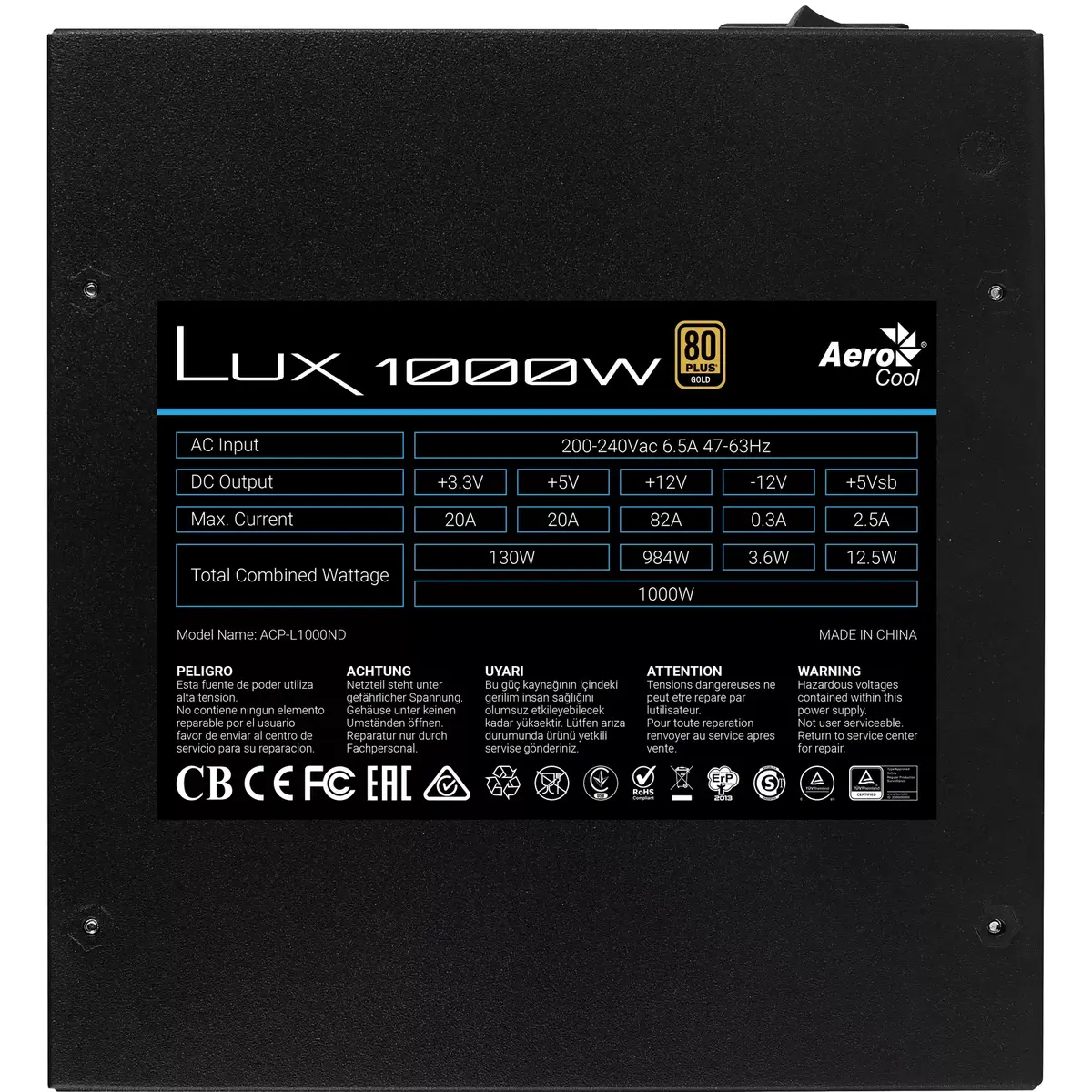 Блок питания Aerocool LUX1000 Photo 5