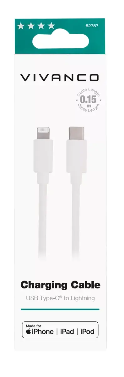 Cable Vivanco LIGHTNVVUSBC015W Photo 2