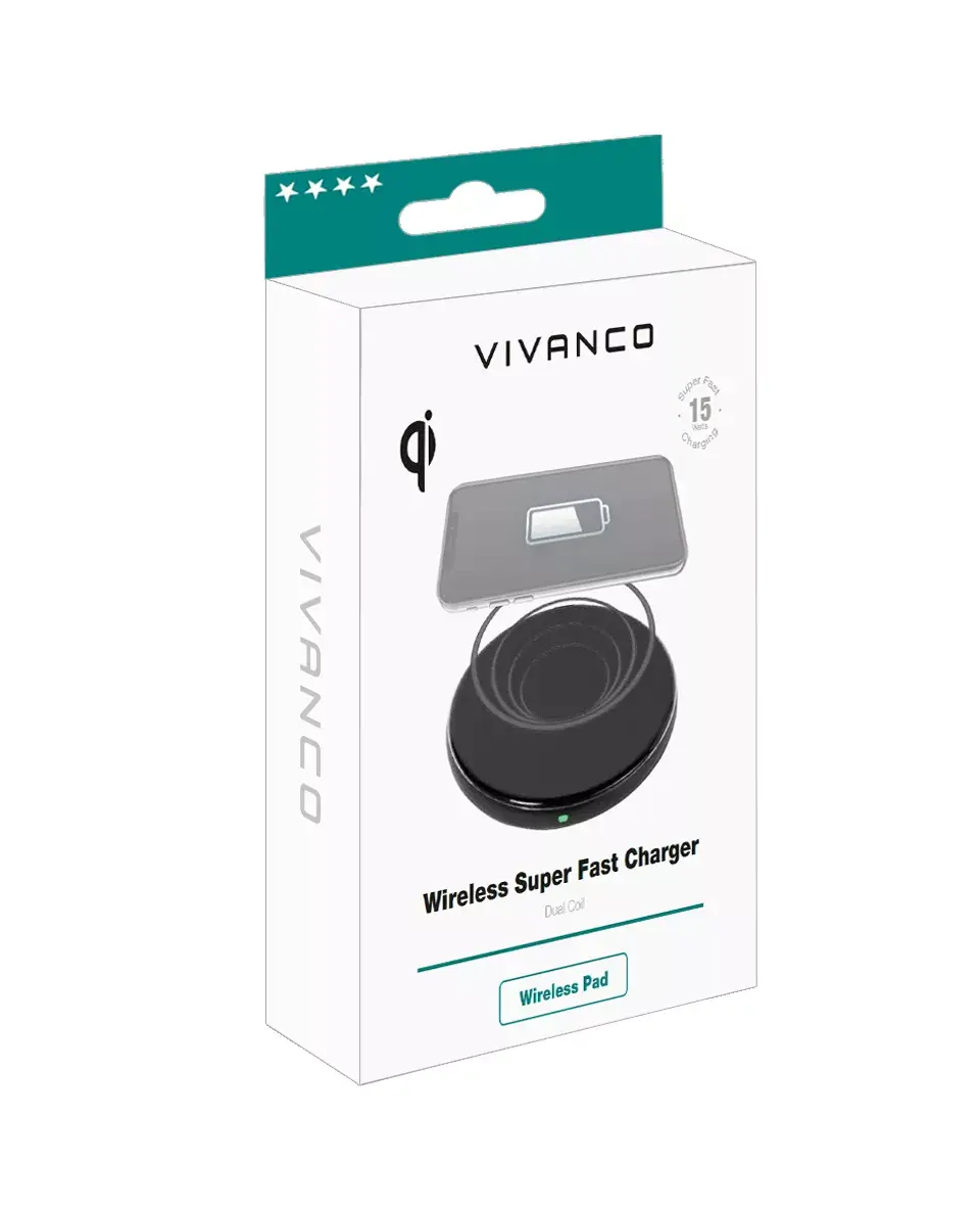 Wireless Charger Vivanco QICHARPADVV15WBK Photo 4