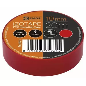 Insulating Tape PVC 19mm x 013mm x 20m red F61923, EMOS