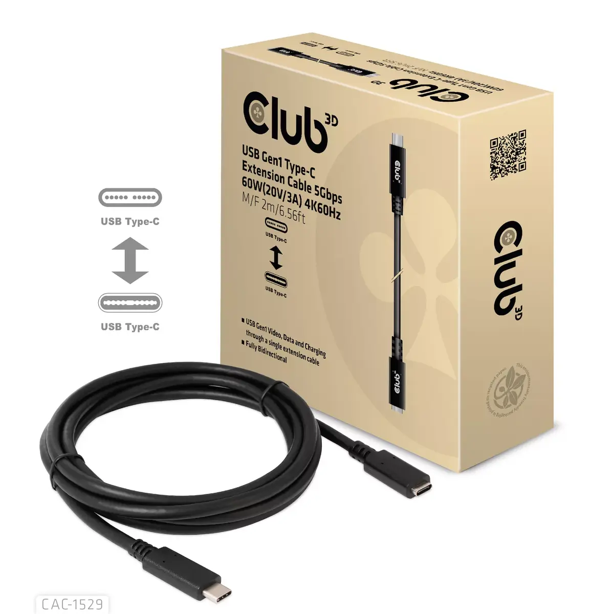 CLUB3D USB Gen1 Type-C удлинитель CAC-1531 Photo 2