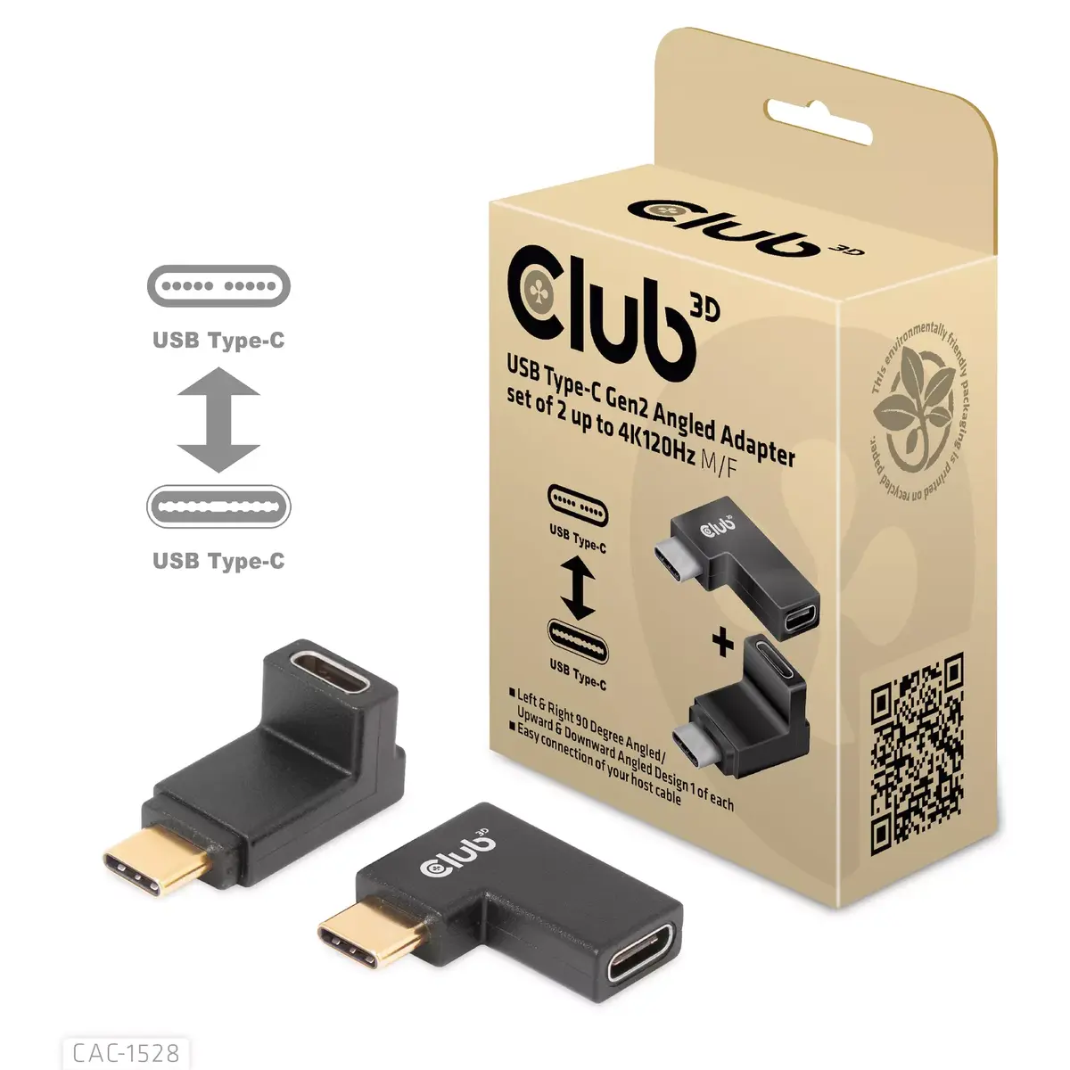 CLUB3D USB Type-C Gen2 угловые адаптеры CAC-1528 Photo 2