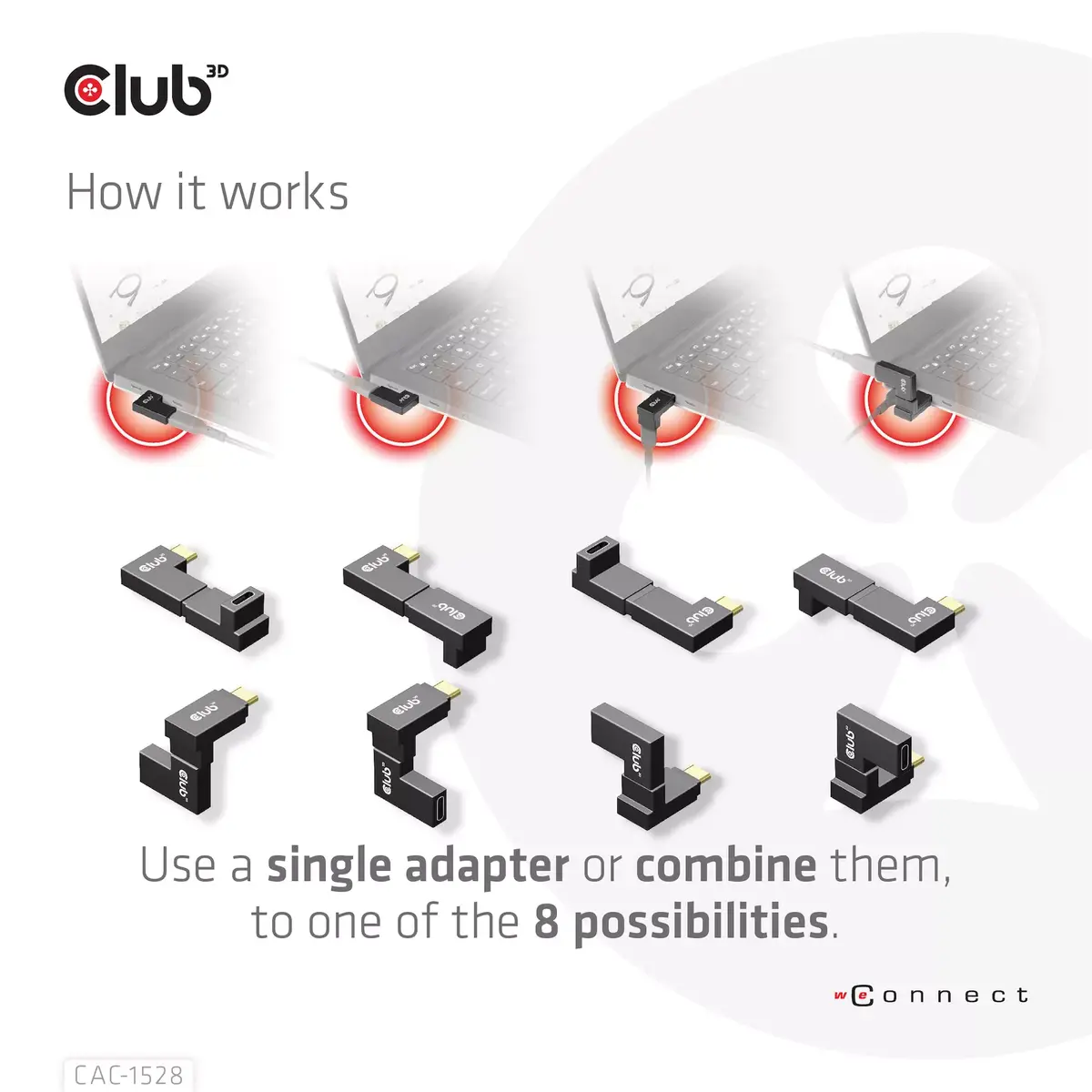 CLUB3D USB Type-C Gen2 угловые адаптеры CAC-1528 Photo 5