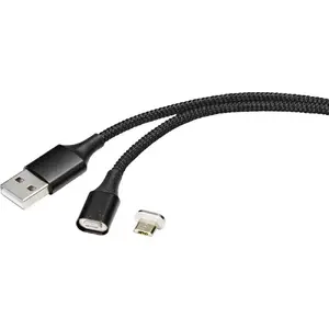 USB cable Renkforce RF-4746074 1m USB A Micro-USB B Black