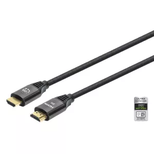 HDMI Cable with Ethernet Manhattan 8K@60Hz 2m Braided Male to Male Black