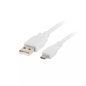 Lanberg CA-USBM-10CC-0010-W USB kabelis 1 m USB 2.0 Micro-USB A USB A Balts