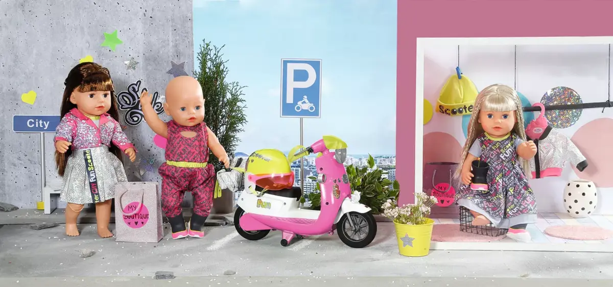 Doll scooter zapf creation BABY born City Deluxe Scooter Combo Photo 19